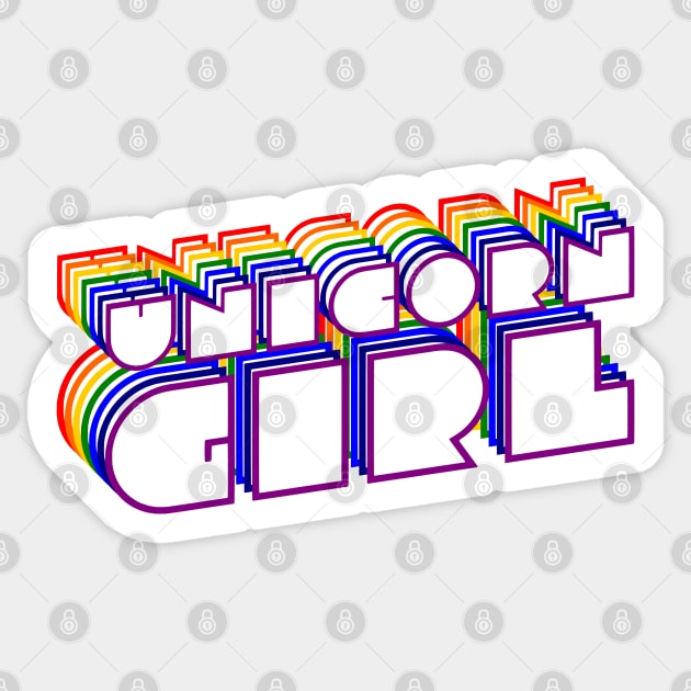 Unicorn Girl Rainbow Sticker by dutchlovedesign